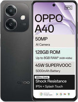 Oppo A40 4G: Powerful 128GB Smartphone with 8GB RAM, Dual SIM, and Stunning 90Hz Display - Sleek Black
