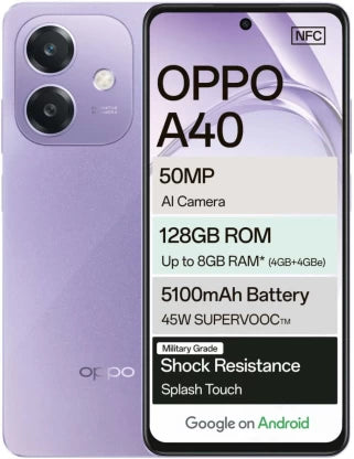 Oppo A40 DS Smartphone: 7.6" OLED Display, Snapdragon, 128GB Storage, 6GB RAM, 5G, Android 12 - Black