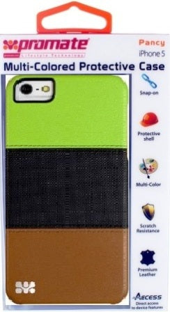 Promate Green/Black/Brown Pancy iPhone 5 Protective Case