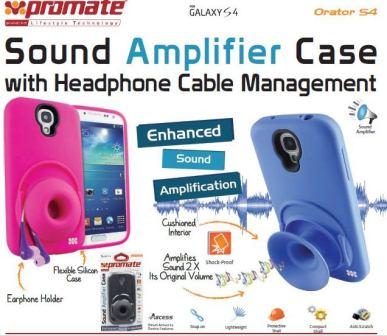 Promate Orator S4 Sound Amplifier Case Samsung Galaxy S4 Pink