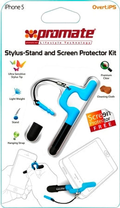 Promate Overt.iP5 iPhone 5 Stylus-Stand and Screen Protector Kit