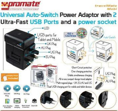 Promate Travelmate.Mobi ,Universal Auto-Switch Power