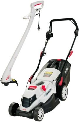 Ryobi Lawnmower & 310W Line Trimwer Kit Battery & AC Adapter Rotary Push Lawn Mower (Grey)
