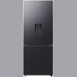 Samsung 459 L Double Door Bottom Mount Fridge (Black, Bottom Freezer with Water Dispenser and All Round Cooling)