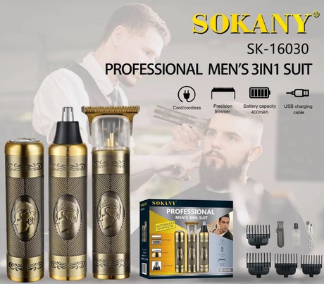 Sokany Professional 3In1 Set T Blade Shaver Gold