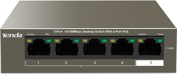 Tenda 5-Port 10 To 100Mbps Desktop Switch with 4-Port PoE
