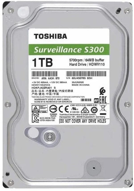 Toshiba HDKPJ42ZRA02S 1TB 3.5 inch Surveillance Hard Drive