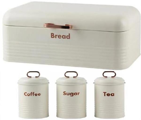 Totally 4Pc Breadbin Combo Colour White Retail Box Out of
