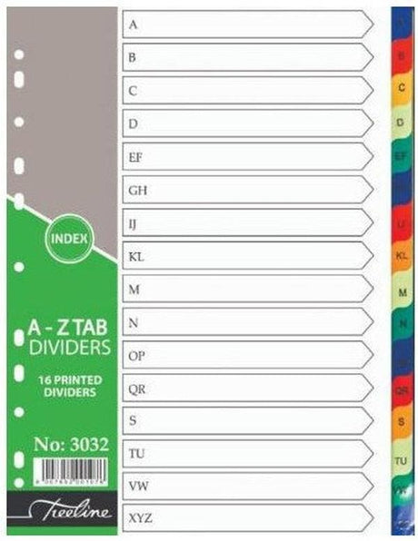 Treeline Pvc Index Divider Tab A