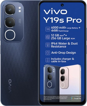 Vivo Y19s Pro 4G Dual Sim - 256GB Black | 12GB RAM | Stunning Display & Camera