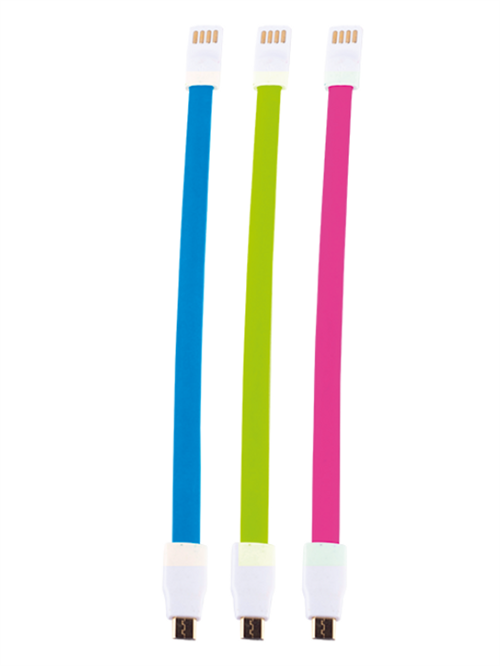Whizzy Pink,Blue & Green Designer 3 Pack Micro USB Charge Cable
