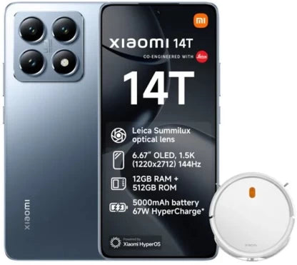 Xiaomi 14T 5G Smartphone - Titan Blue, 512GB Storage, 12GB RAM | Includes Free Vacuum E5