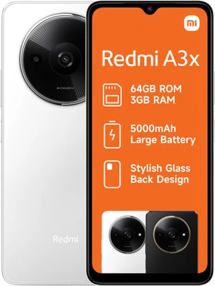 Xiaomi A3x 3G Dual Sim Smartphone - 64GB Storage, 4GB RAM, White - Perfect for Everyday Use