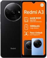 Xiaomi Redmi A3 DS - Black | 64GB Storage | 4GB RAM | 6.52" HD Display | 8MP Camera | 5000mAh Battery