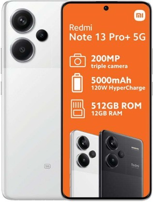 Xiaomi Redmi Note 13 Pro+ - Stunning White, 512GB Storage, 12GB RAM - Premium Smartphone Experience