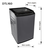 Defy 14Kg Top Loader Washing Machine - DTL160