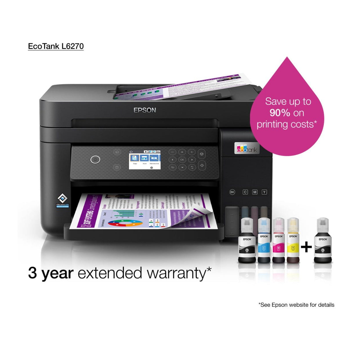 Epson Ecotank L6370 A4 Colour Multifunctional Inkjet Printer C11CL43405