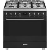 Smeg 90cm Matte Black Cooker with Gas Hob - C9MAMBSSA2