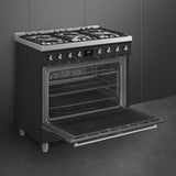 Smeg 90cm Matte Black Cooker with Gas Hob - C9MAMBSSA2