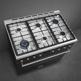 Smeg 90cm Matte Black Cooker with Gas Hob - C9MAMBSSA2