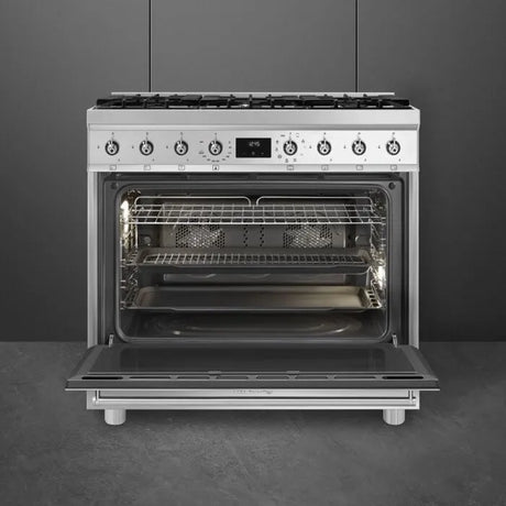 Smeg 90cm Stainless Steel Cooker With Gas Hob - C9MAXSSA2