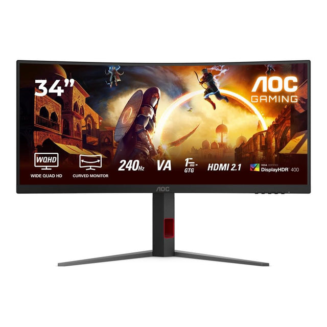 AOC CU34G4Z 34-inch 3440 x 1440p WQHD 21:9 240Hz 0.3ms LED VA Curved Gaming Monitor