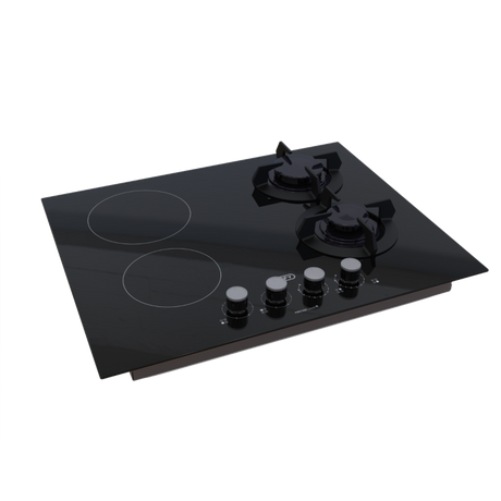 Defy 65cm Black Glass Dual Fuel Hob - DHG606