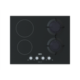 Defy 65cm Black Glass Dual Fuel Hob - DHG606