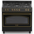 Elba 90cm Black 5 Burner Gas/Electric Rustic Stove - 04/9S4EX937KB