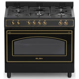 Elba 90cm Black 5 Burner Gas/Electric Rustic Stove - 04/9S4EX937KB
