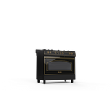 Elba 90cm Black 5 Burner Gas/Electric Rustic Stove - 04/9S4EX937KB