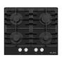 Elba 60cm Black 4 Burner Gas On Glass Hob - T65-450G