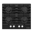 Elba 60cm Black 4 Burner Gas On Glass Hob - T65-450G