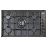 ELBA 90cm Black 5 Burner Gas Hob - 02/EN95-545AND