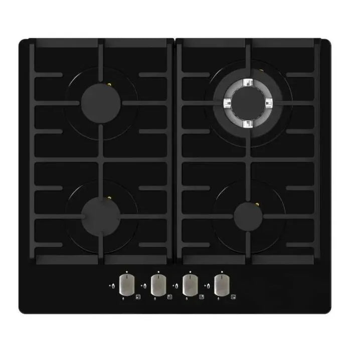 Falco 60cm Black Glass Gas Hob - FAL-BGH-60
