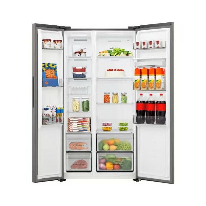 Hisense 541l Titanium Silver Side By Side Refrigerator - H680SIT-WD