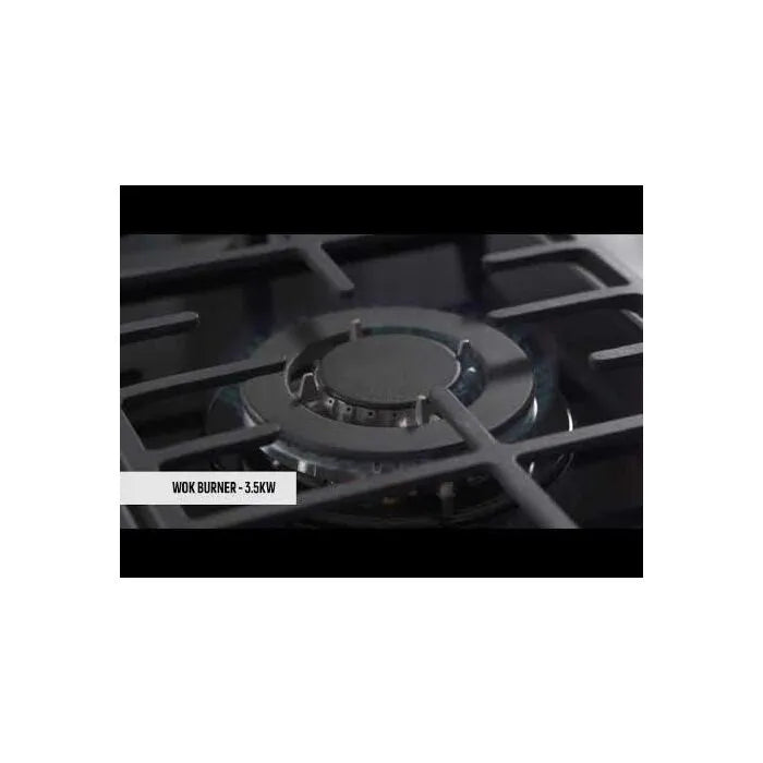 Falco 90cm Black Glass Gas Hob - FAL-BGH-90