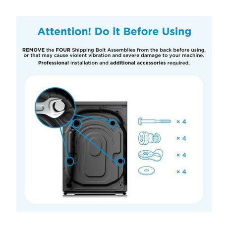 Midea 8kg Grey Inverter Front Loader Washing Machine - MF200W80WB-T