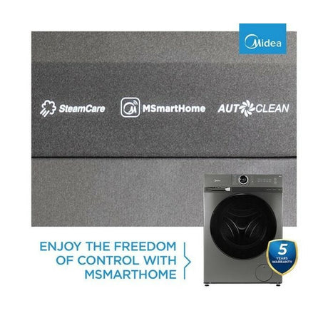 Midea 8kg Grey Inverter Front Loader Washing Machine - MF200W80WB-T