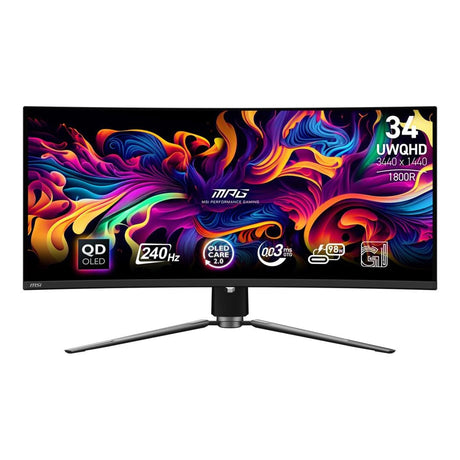 MSI MPG 341CQPX 34.18-inch 3440 x 1440p UWQHD 21:9 240Hz 0.03ms QD-OLED Curved Gaming Monitor