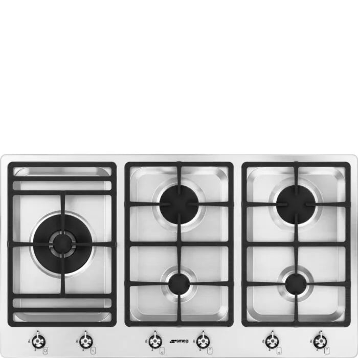 Smeg 90cm Stainless Steel Gas Hob - PS906SA2