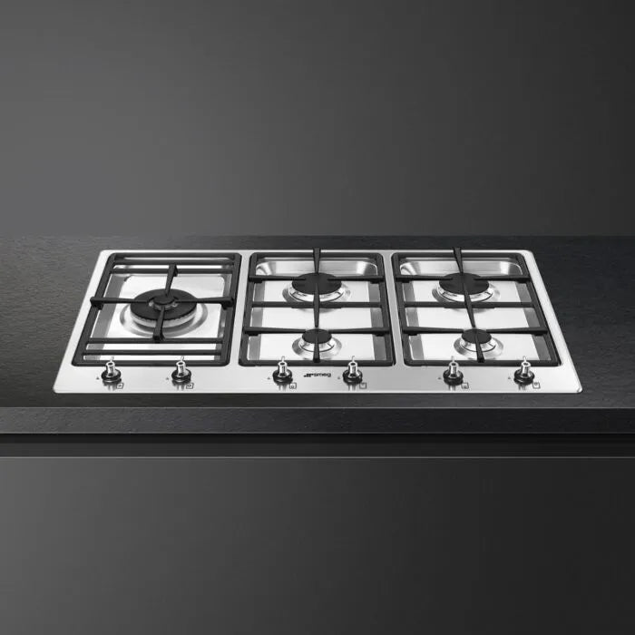 Smeg 90cm Stainless Steel Gas Hob - PS906SA2