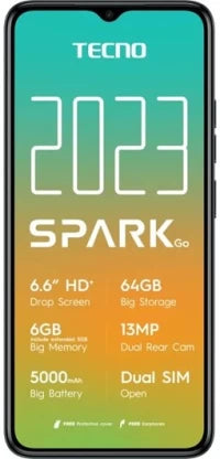Tecno Spark Go 2023 4G DS (Endless Black, 64 GB) (3 GB RAM)