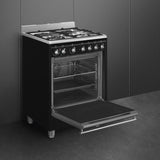Smeg 60cmx60cm Black Cooker With Gas Hob - SSA60MBL2