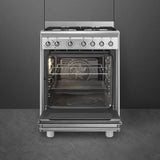 Smeg 60cmx60cm Stainless Steel Cooker With Gas Hob - SSA60MX2