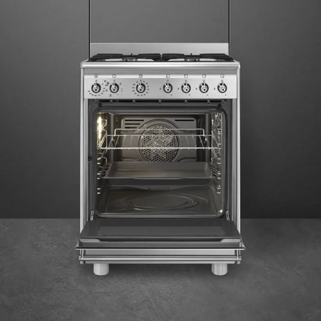 Smeg 60cmx60cm Stainless Steel Cooker With Gas Hob - SSA60MX2