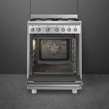 Smeg 60cmx60cm Stainless Steel Cooker With Gas Hob - SSA60MX2