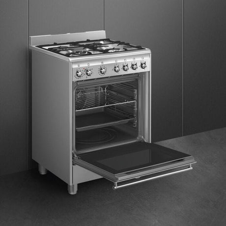 Smeg 60cmx60cm Stainless Steel Cooker With Gas Hob - SSA60MX2