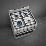 Smeg 60cmx60cm Stainless Steel Cooker With Gas Hob - SSA60MX2