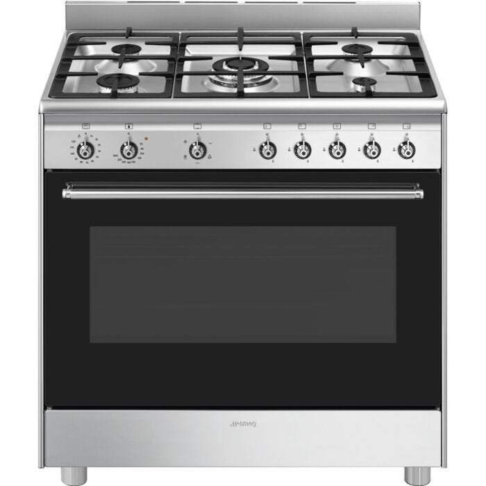 Smeg 90cm Stainless Steel Cooker With Gas Hob - SSA91GGX2